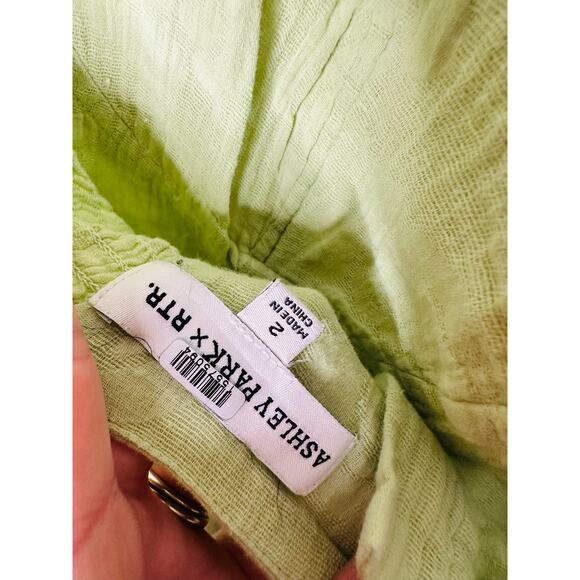 ASHLEY PARK X RTR Green Cotton Blend A-Line Halter Neck Tie Midi Dress Size 2 - Picture 8 of 14